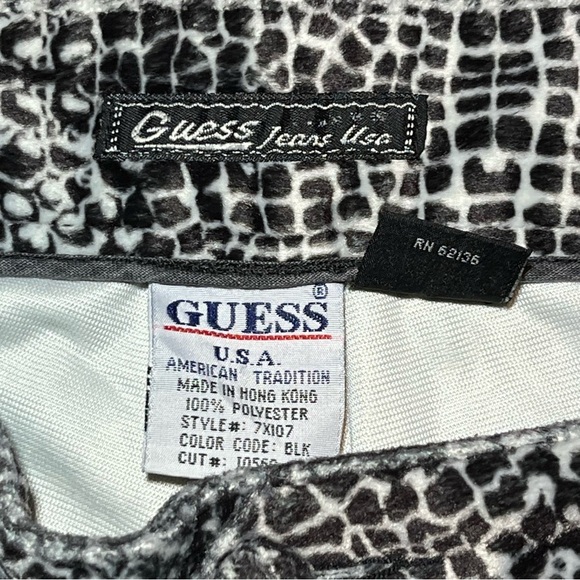 Vintage Guess Jeans Crocodile Pattern Womens Pants Size 28 Brown Velour Lined - Picture 4 of 15